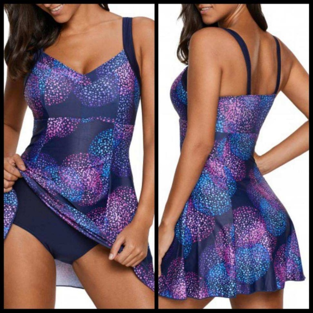 Purple burst 2 piece Tankini Swim suit